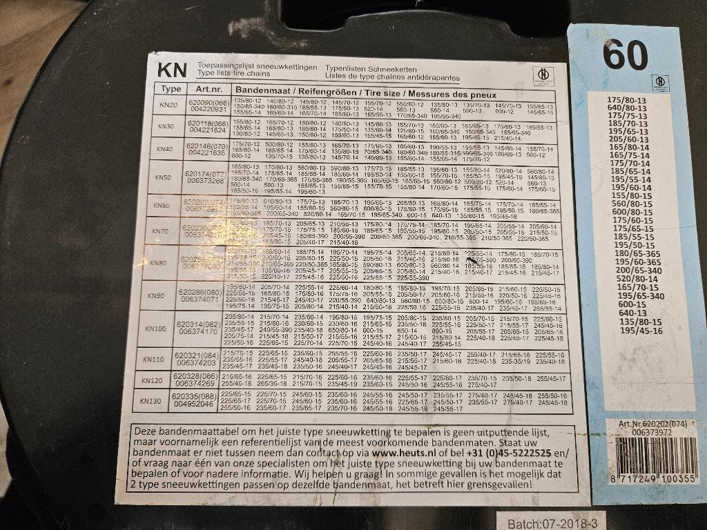 sneeuwkettingen, Ophalen, Nieuw
