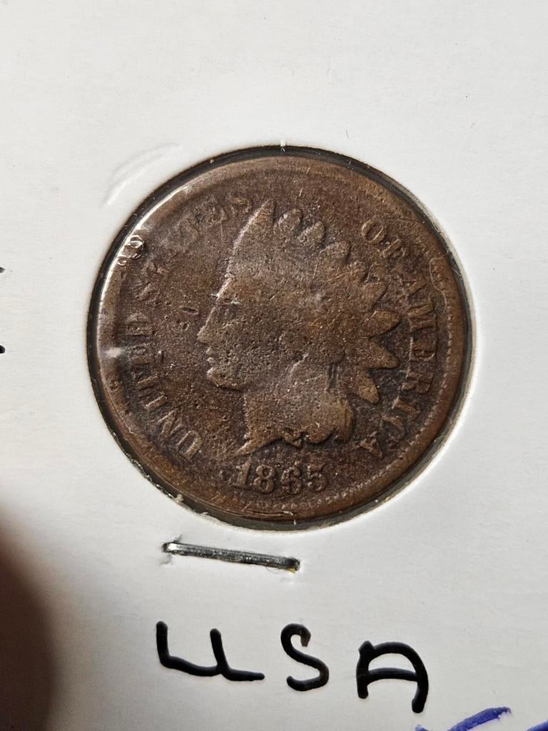 one cent 1865 Amerika, Verzenden, Noord-Amerika, Losse munt