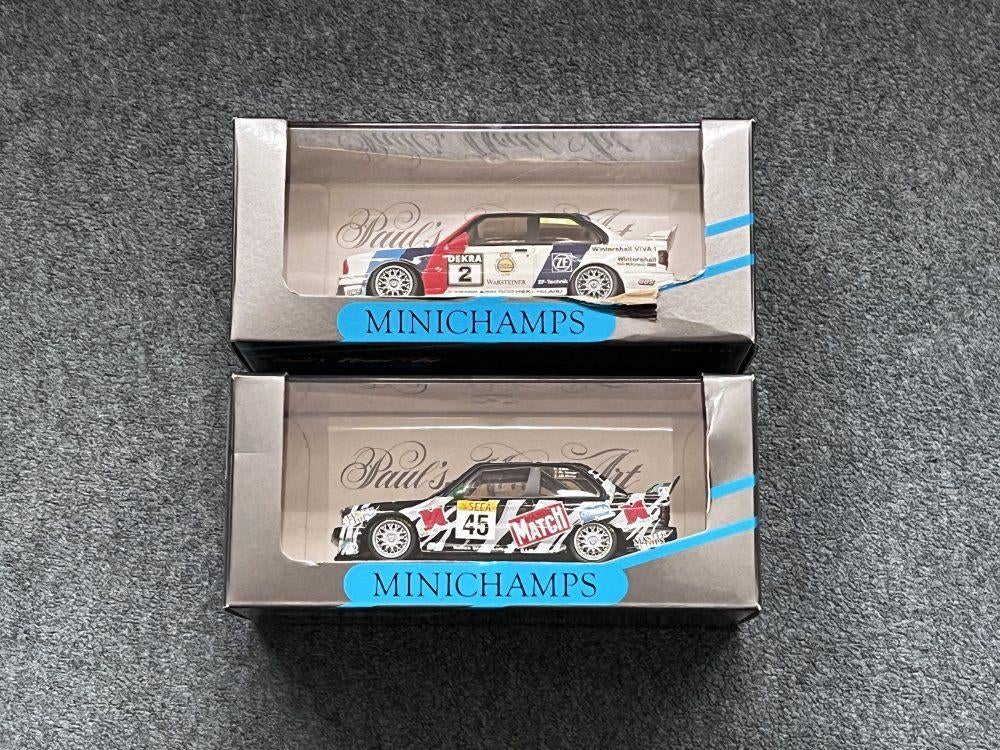 2x BMW E30 M3: DTM 1990 #2 + 24h Spa Francorchamps 1994 #45, Hobby en Vrije tijd, Modelauto's | 1:43, Ophalen of Verzenden, Gebruikt