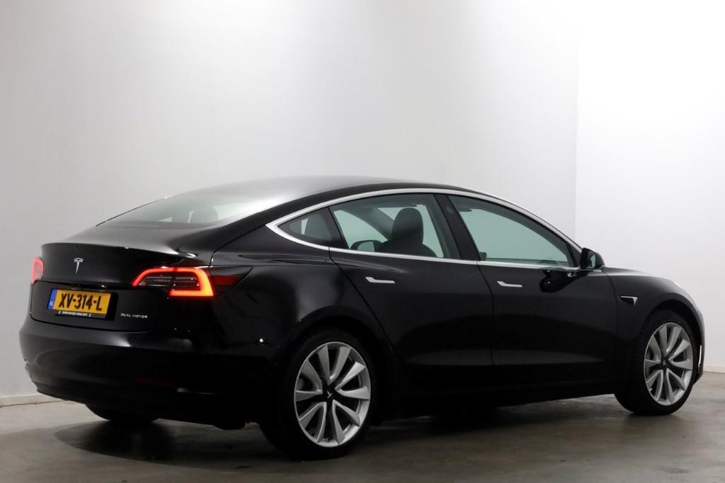 Tesla Model 3 Long Range AWD 19inch/Autopilot/Panoramadak SO, 530 km, 462 pk, Zwart, Origineel Nederlands