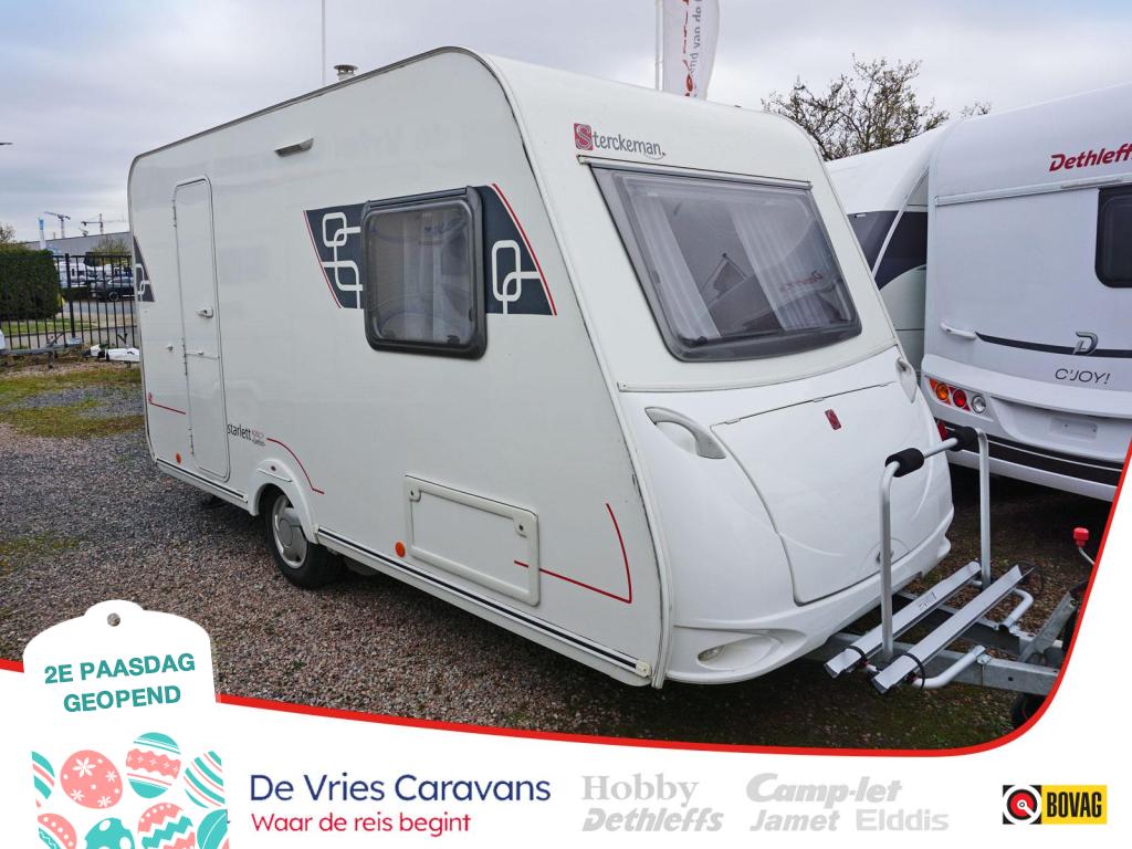 Sterckeman Starlett Comfort 420 CP Voortent en mover!!, Caravans en Kamperen, Caravans, Bedrijf, tot en met 4, 750 - 1000 kg, Treinzit