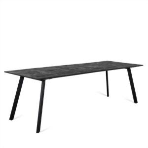 Berlin Dining Table 220 cm – Zwart –, Zo goed als nieuw, Vier personen, Rechthoekig, 50 tot 100 cm