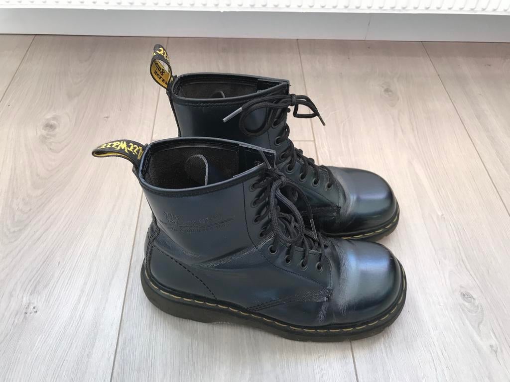 Vintage Dr. Martens laarzen maat 7 met metallic glans, Overige kleuren, Lage of Enkellaarzen, Ophalen of Verzenden, Gedragen
