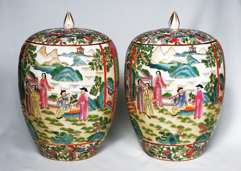 Antieke Chinese Familie Rose  Dekselpotten / Gemberpotten, Antiek en Kunst, Ophalen