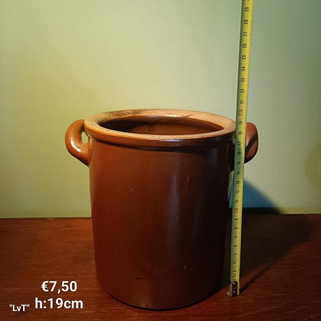 Oude (Keulse)potten, Tuin en Terras, Bloempotten, Rond, Ophalen of Verzenden, Aardewerk, Minder dan 40 cm