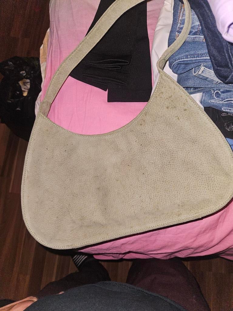 Antonio Paolo Suède Schoudertasje - Beige, Ophalen of Verzenden