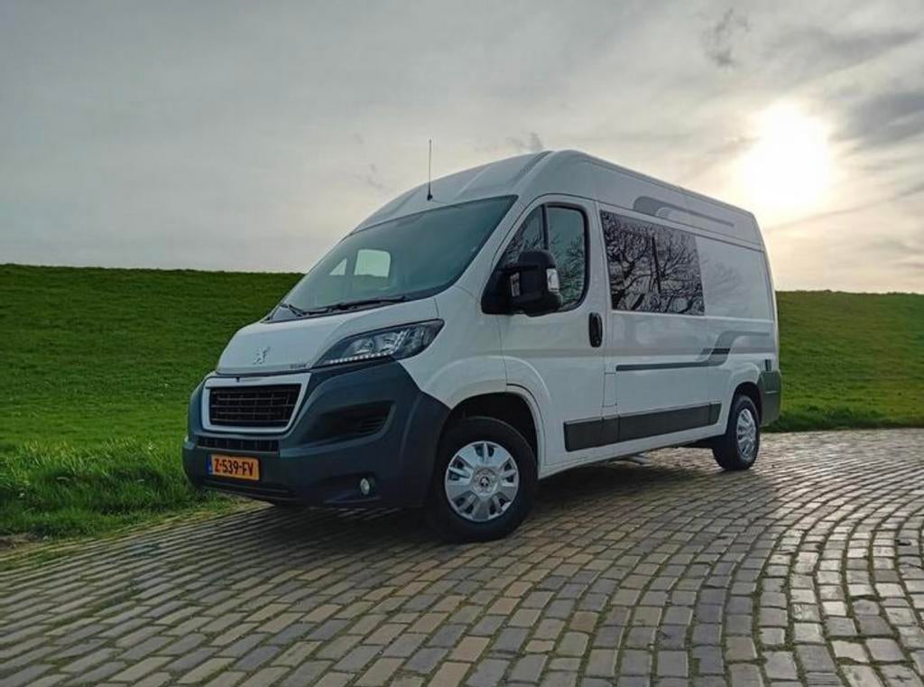 Camperbus L2H2 Peugeot boxer 2014 Wit, Voorwielaandrijving, Euro 5, Stof, Overige carrosserieën