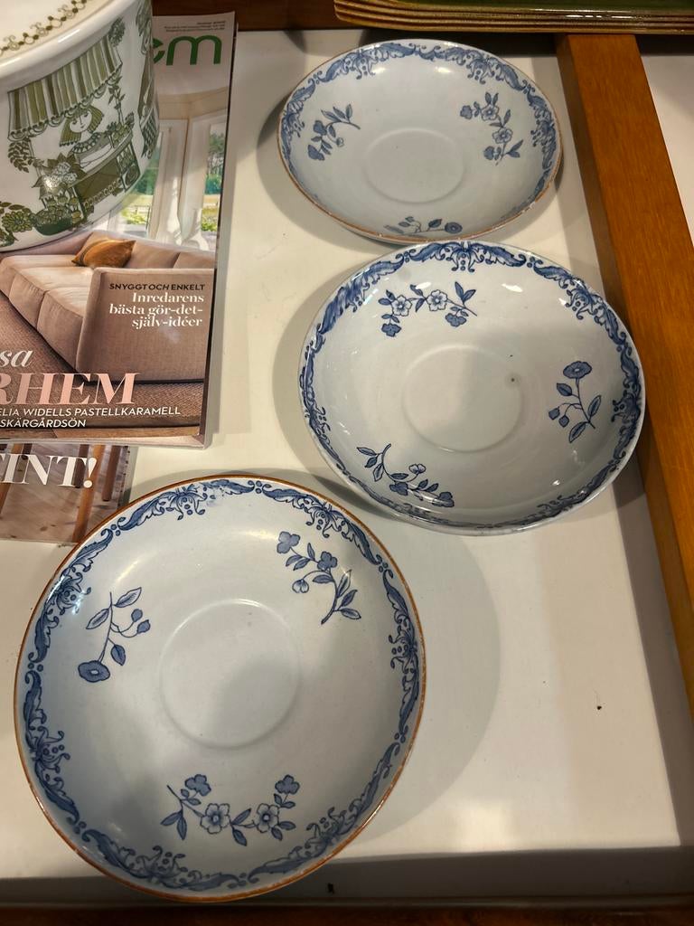 3x Rörstrand Ostindia Diepe Schotels - Klassiek Blauw/Wit, Antiek en Kunst, Ophalen of Verzenden