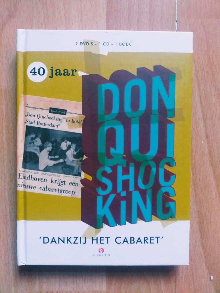 Don Quishocking 40 jaar - boek + cd + 2dvd's (, Ophalen of Verzenden, Zo goed als nieuw, Cabaret