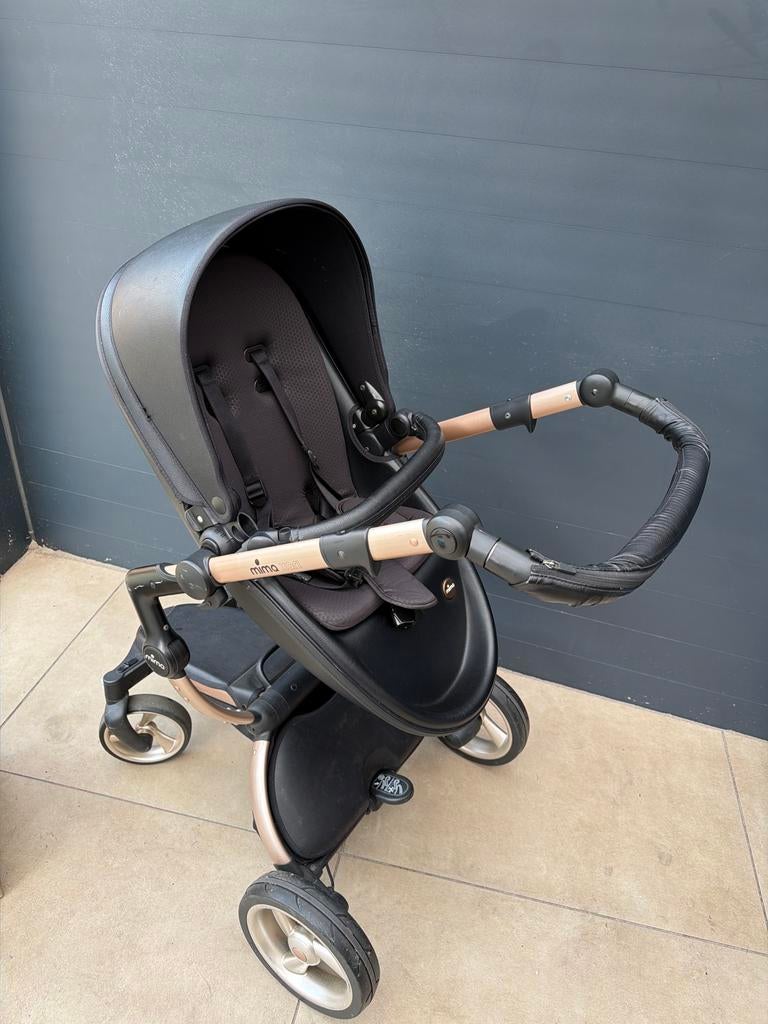Mima Xari kinderwagen - Zwart met rosé gouden frame, Overige merken, Gebruikt, Ophalen of Verzenden, Combiwagen