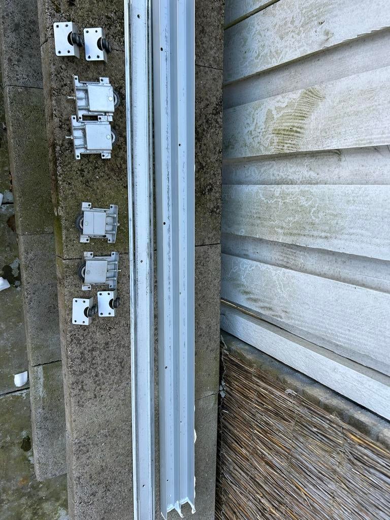 Ophangsysteem schuifdeuren - compleet met rails en wielen, Doe-het-zelf en Verbouw, Deuren en Horren, Gebruikt, Overige typen