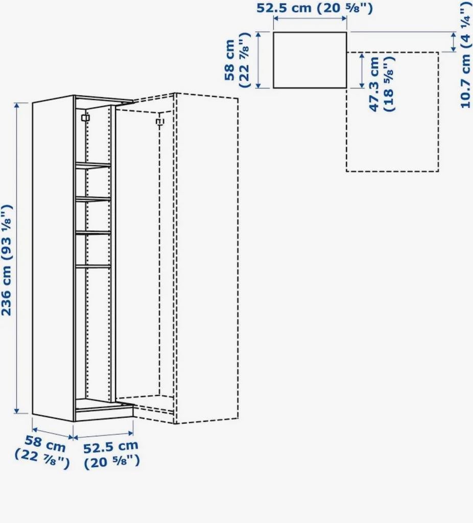 Ikea PaX hoekkast te koop!, Ophalen, Met plank(en), 50 tot 100 cm, Zo goed als nieuw