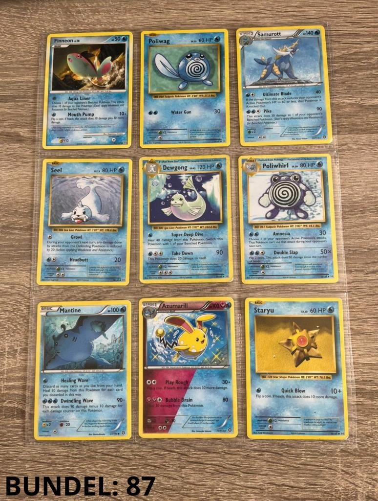 Pokémon kaarten bundel 87 – vintage water set, Ophalen of Verzenden, Gebruikt, Meerdere kaarten