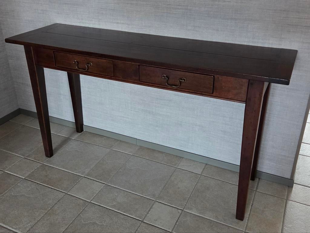 Mooie massief kersenhouten sidetable 140X40X75 cm, Ophalen, Gebruikt, 100 tot 150 cm, Kersenhout