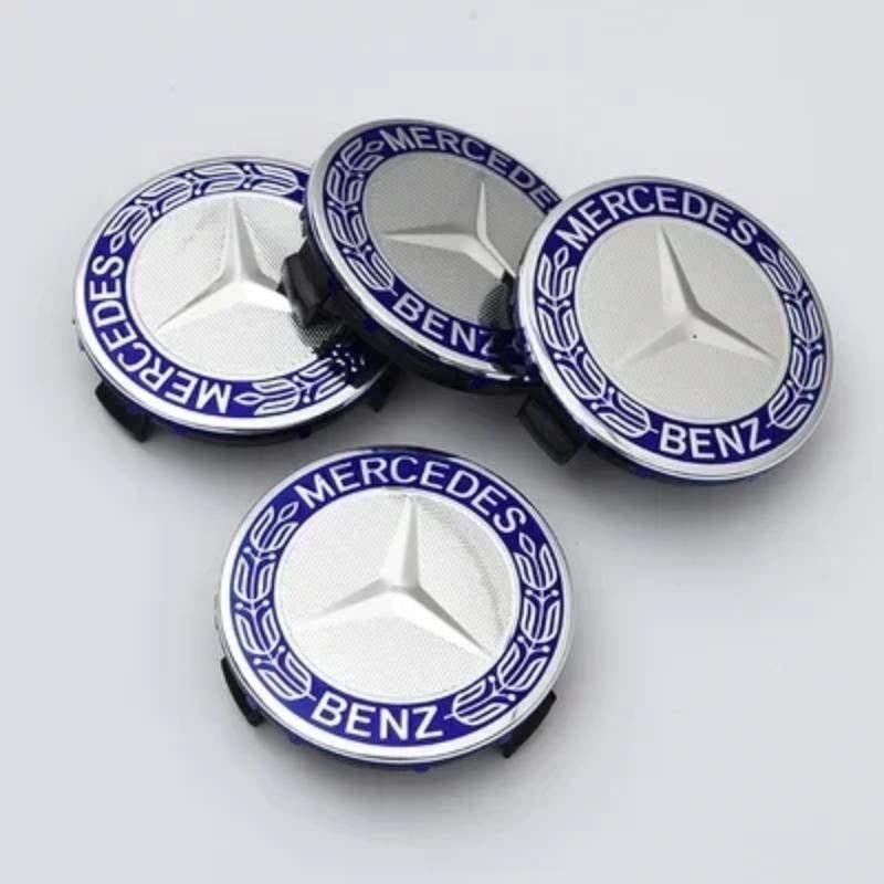 Mercedes Naafdoppen krans logo - blauw 74mm, Auto diversen, Wieldoppen, Nieuw, Ophalen of Verzenden