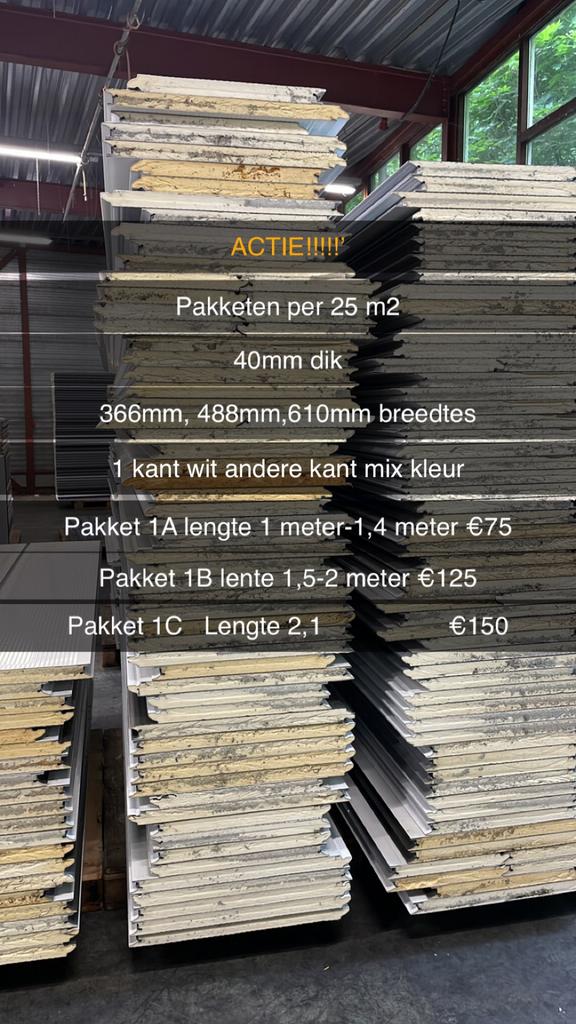 Sandwichpanelen isolatie panelen ACTIE!!!, Ophalen of Verzenden, Nieuw, Overige materialen