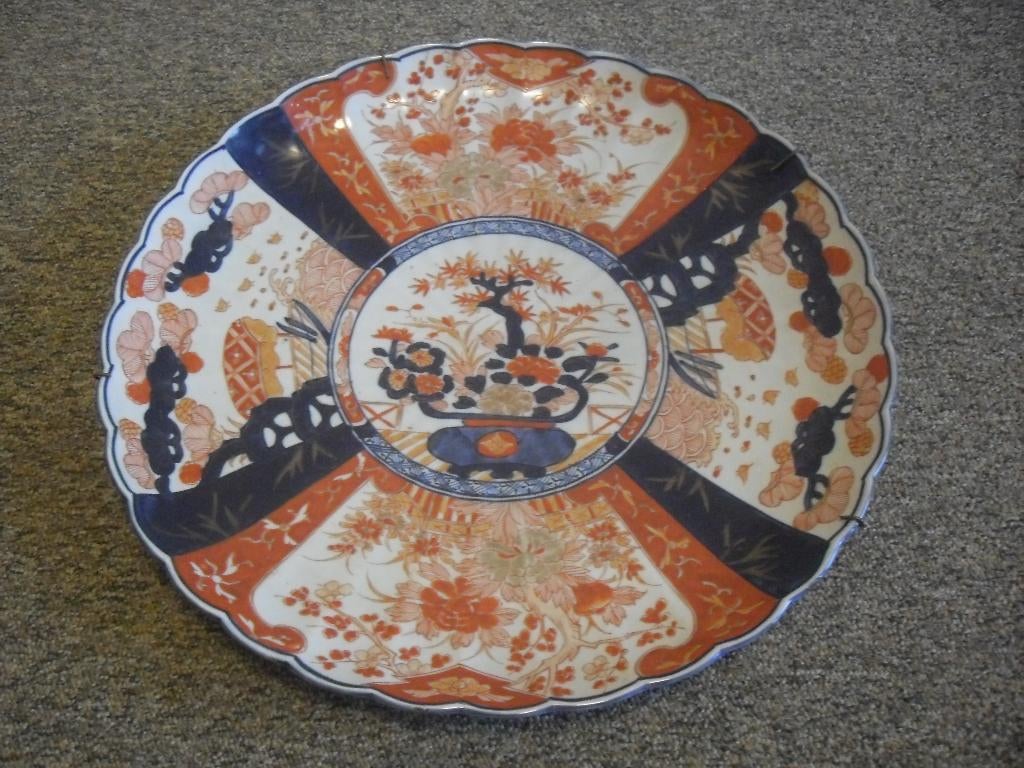 groot wandbord japans imari 41 cm, Antiek en Kunst, Ophalen of Verzenden