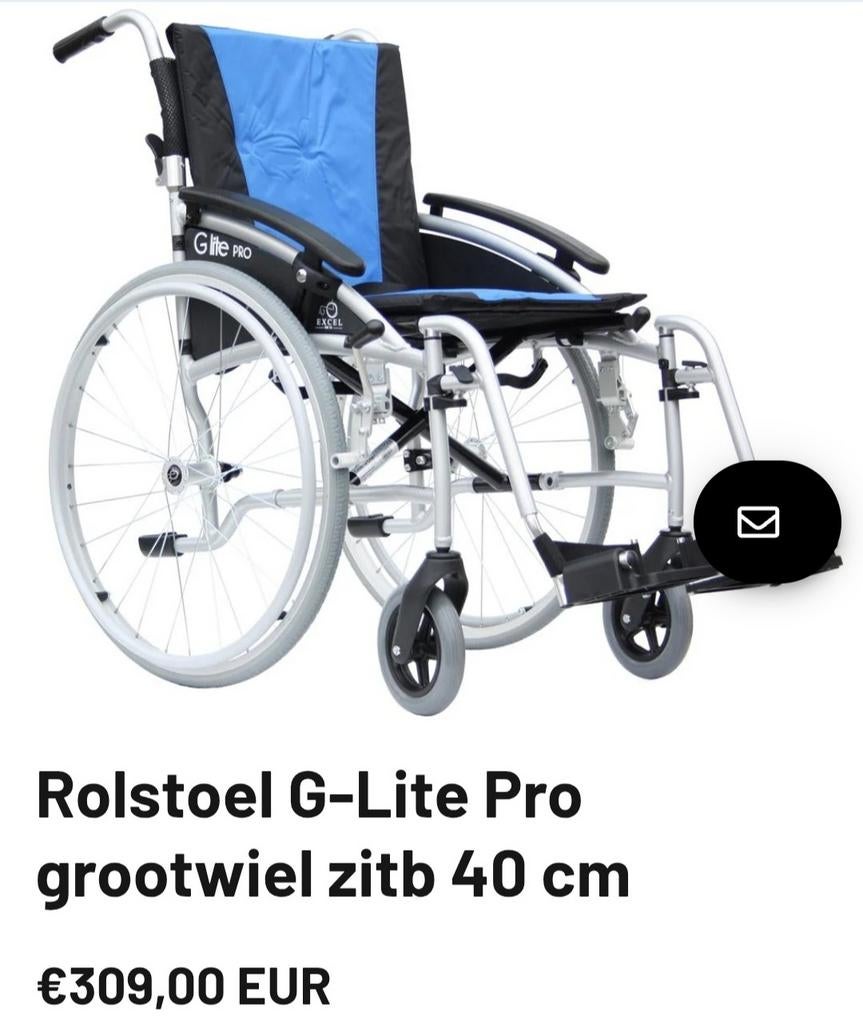 G-lite Pro rolstoel, zitbreedte 40 cm, Diversen, Rolstoelen, Ophalen, Inklapbaar, Duwrolstoel