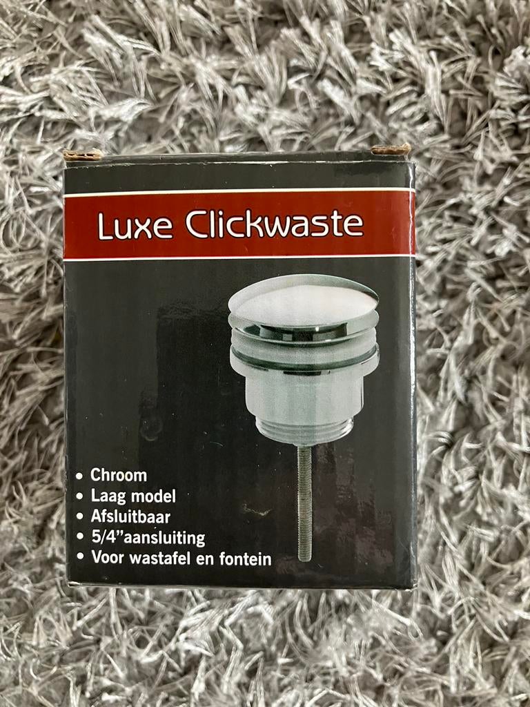 Luxe Clickwaste Wastafelafvoer, Doe-het-zelf en Verbouw, Sanitair, Ophalen of Verzenden, Nieuw, Chroom, Wastafel
