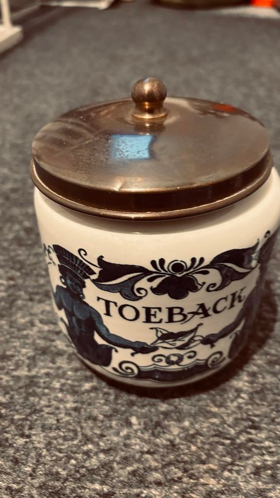 Antieke/ Vintages Toeback Pot met Deksel, Antiek en Kunst, Antiek | Keramiek en Aardewerk, Ophalen of Verzenden