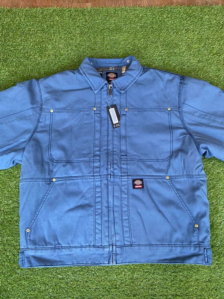 Supreme X Dickies Hooded Work Jacket maat XL, Kleding | Heren, Jassen | Winter, Verzenden, Nieuw, Maat 56/58 (XL), Blauw