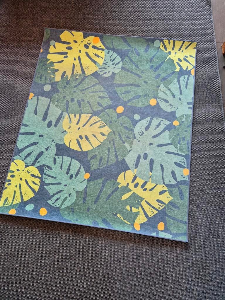 Vloerkleed ikea groen blauw, Ophalen, Gebruikt, 100 tot 150 cm, Groen