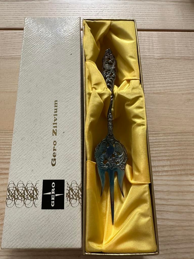 Gero Zilvium taartprikker in originele doos Georg Nilsson, Antiek en Kunst, Antiek | Bestek, Ophalen of Verzenden