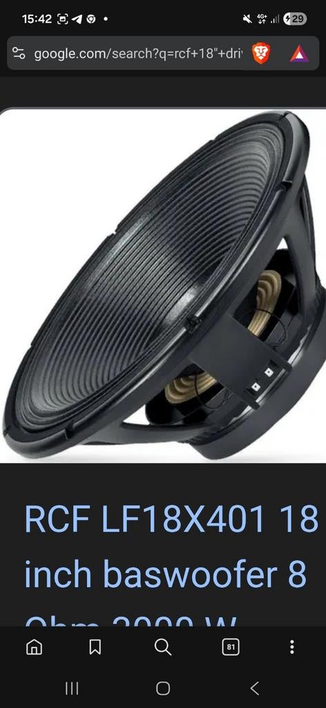 18" RCF DRIVERS GEZOCHT!!, Ophalen