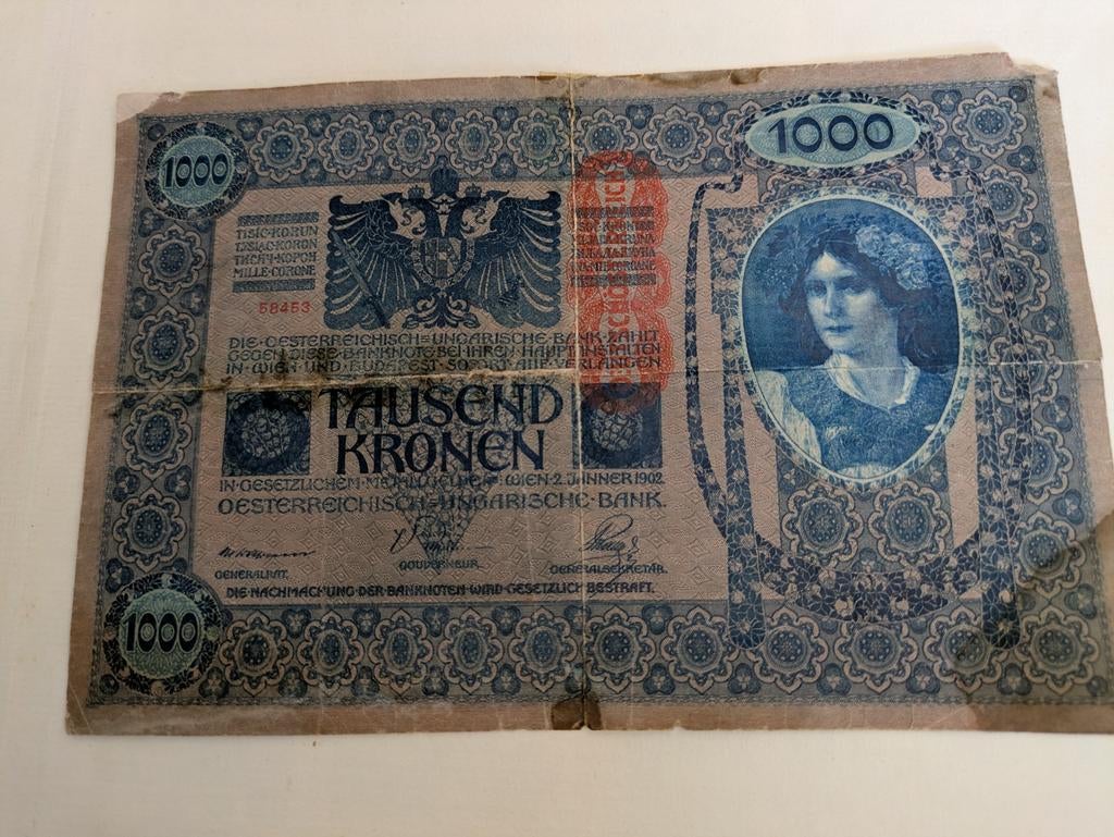 Oostenrijk 1902 1000 Kronen Bankbiljet, Ophalen of Verzenden