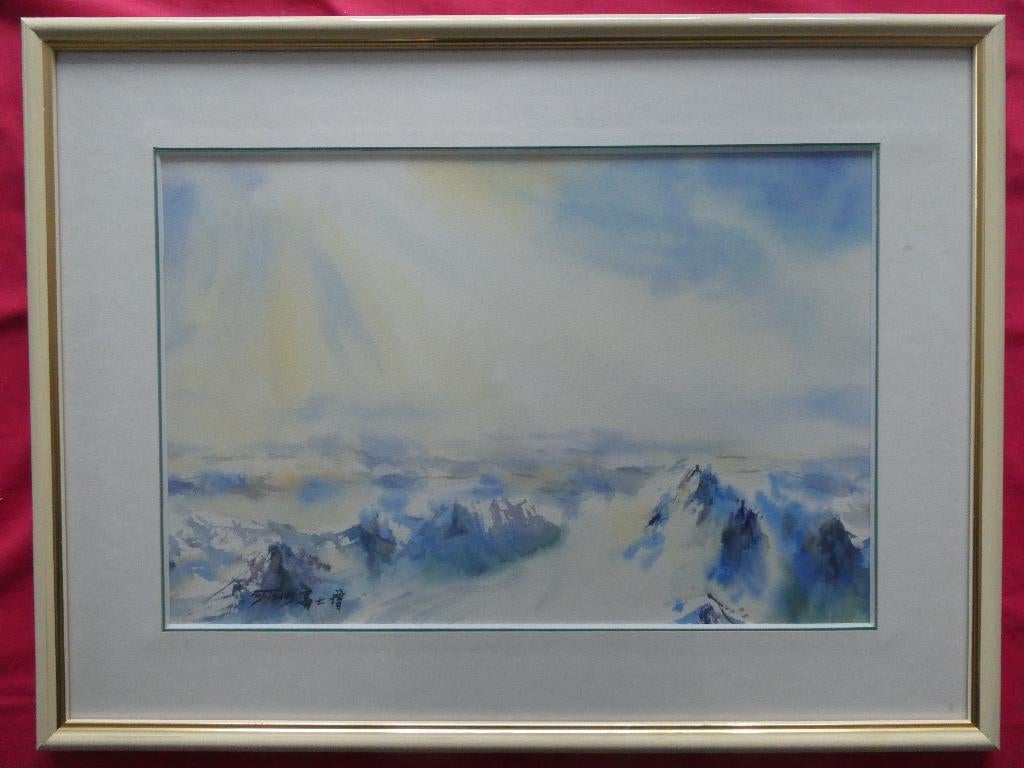 aquarel "Les Cimes des Alpes", Huis en Inrichting, Woonaccessoires | Wanddecoraties, Nieuw, Ophalen