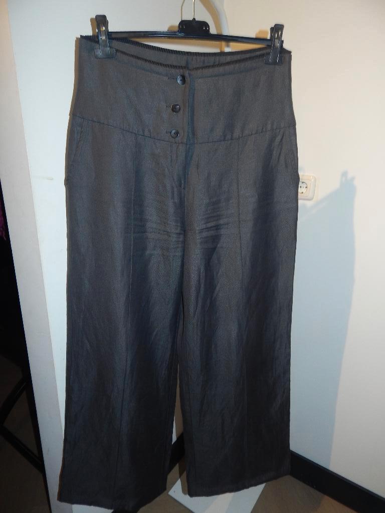 Sarah Pacini mooie broek wijde pijpen wol linnen mooie tint3