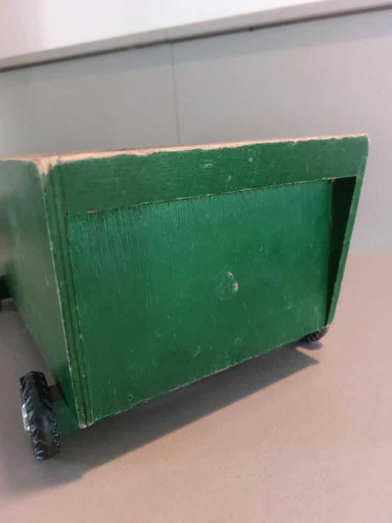 Vintage ADO Houten Aanhanger met Blokken - Ko Verzuu, Ophalen of Verzenden