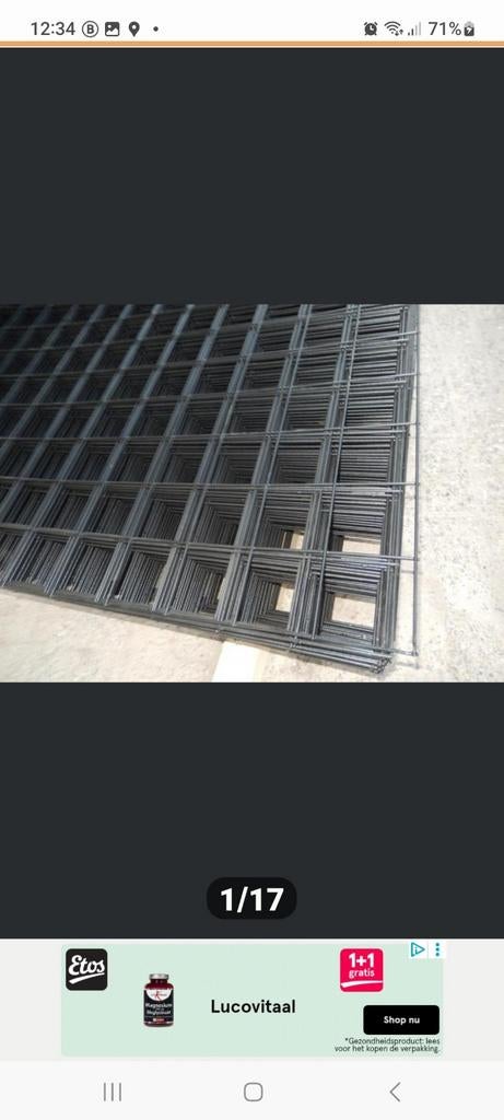 Gezocht   staalmat 1300x1300     mazen 100x100x 8 mm, Ophalen, Minder dan 10 meter