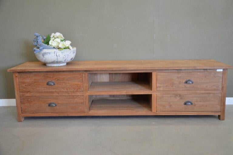 Teak tv-meubel 200 cm, Ophalen, Nieuw