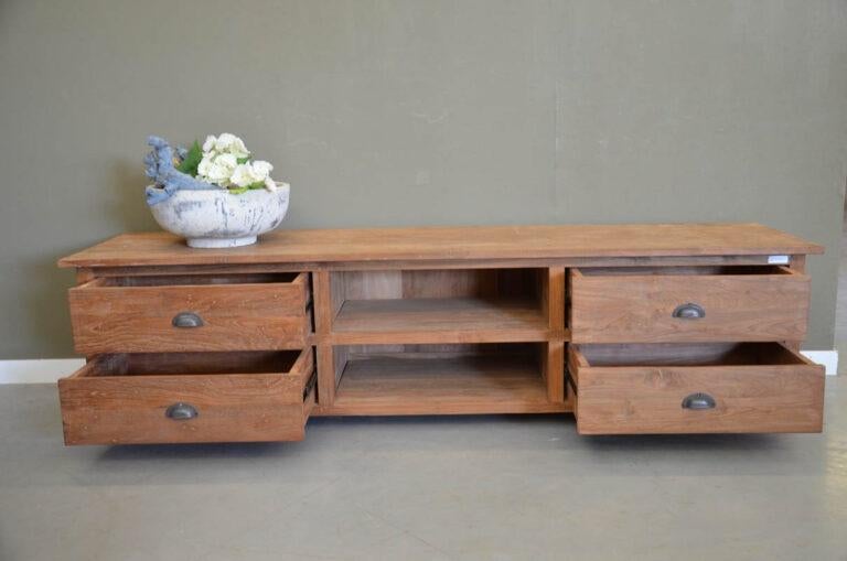 Teak tv-meubel 200 cm, Ophalen, Nieuw