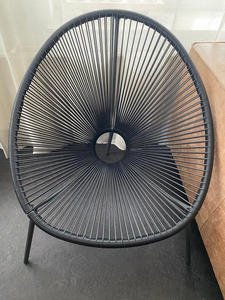 Zwarte draadstoel, Huis en Inrichting, Stoelen, Ophalen of Verzenden, Zo goed als nieuw