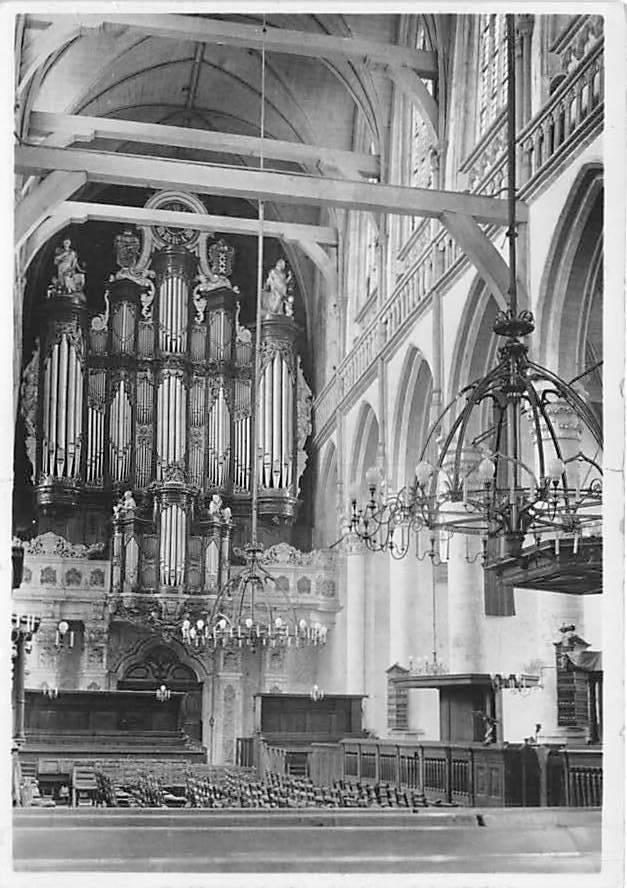 W757 Amsterdam Oude Kerk Oudekerkplein Kerkorgel Orgel, Ophalen of Verzenden, 1940 tot 1960, Noord-Holland