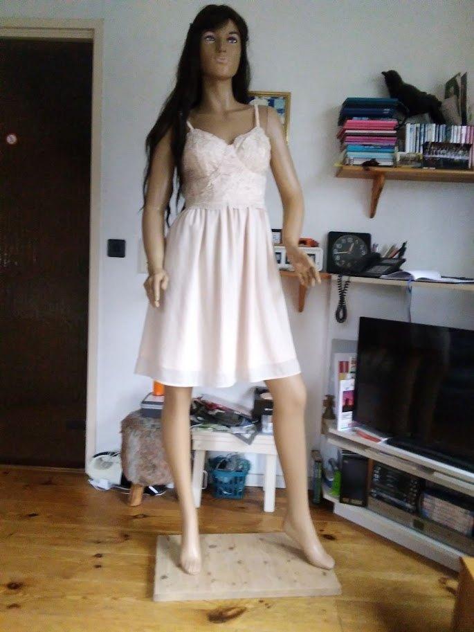 Cocktailjurk, zacht taupe, maat 40, merk Barbara Schwarzer, Maat 38/40 (M), Beige, Barbara Schwarzer, Nieuw