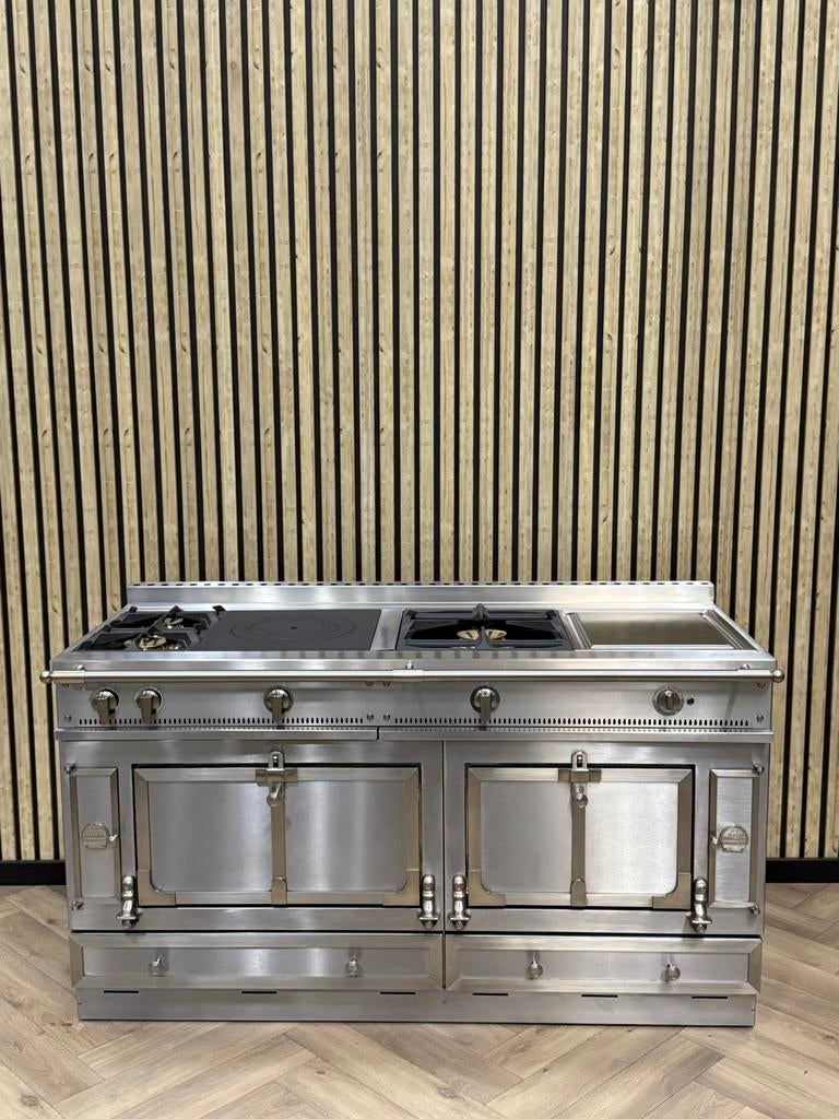 Prachtige La Cornue 165cm Inox Gas + Coup de Feu +Teppanyaki, 60 cm of meer, Grill, Ophalen of Verzenden, Gas