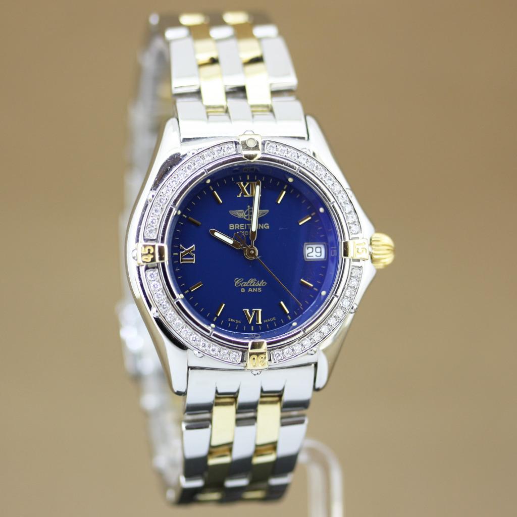 Breitling Callisto Staal-Goud Diamant 34 mm, Overige merken, Staal, Gebruikt, Polshorloge