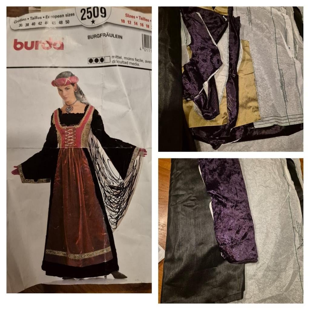 Burda naaipatroon kasteelvrouw jurk incl. stof en sierband, Ophalen, Overige typen, Vrouw, Burda