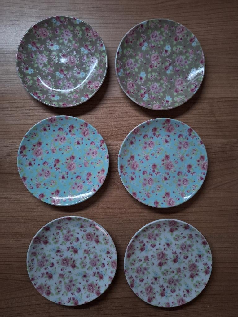 6 gebaksbordjes, Ophalen of Verzenden, Zo goed als nieuw, Bord(en), Overige stijlen