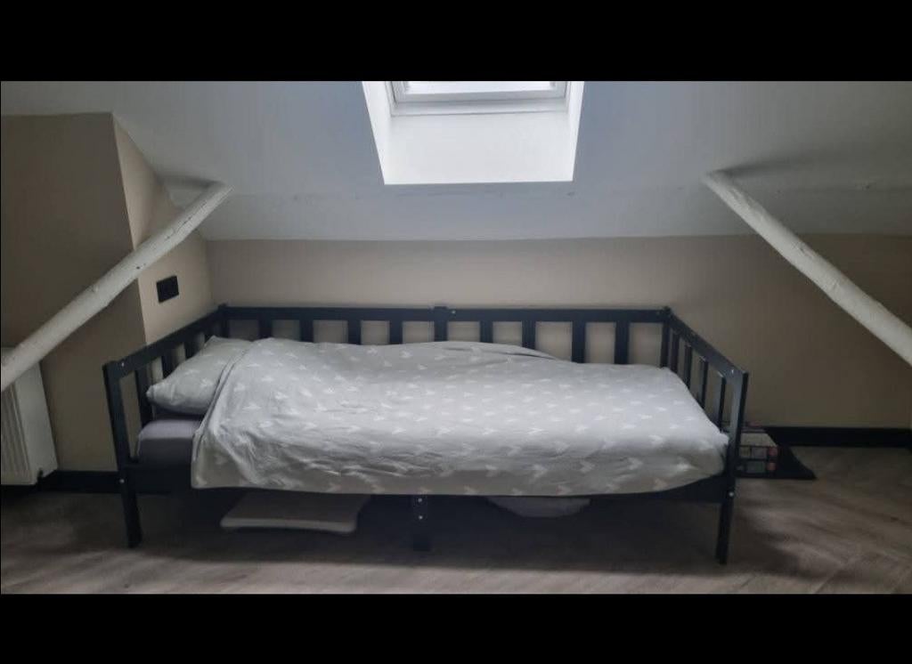 1persoons bed, 90 cm, Eenpersoons, Zwart, Ophalen of Verzenden