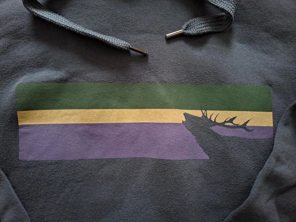 OKIMONO hoodie BURLING LANDSCAPE (Hoge Veluwe), Verzenden, Gedragen