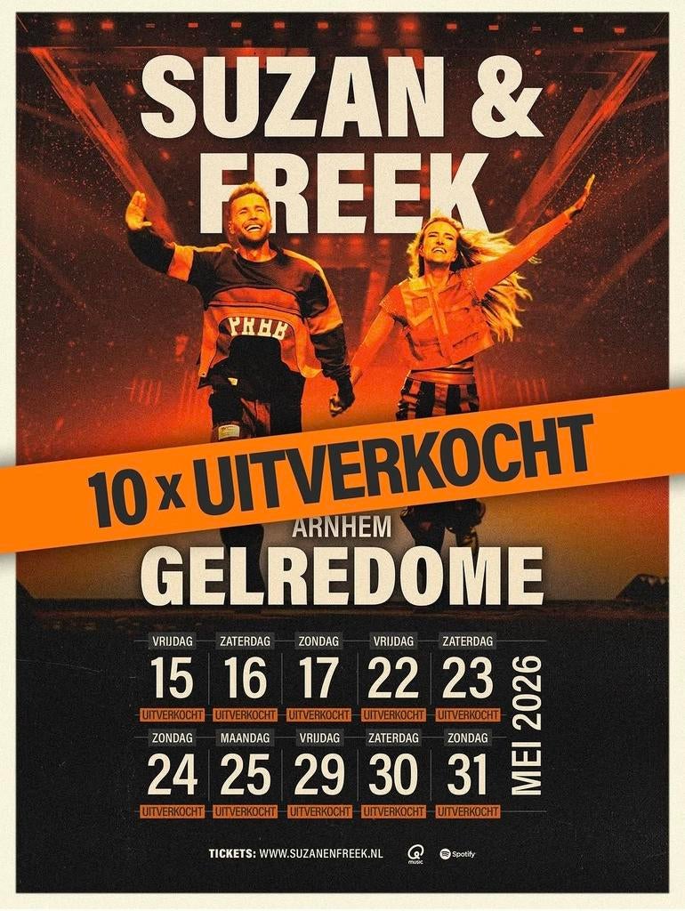 2 tickets Suzan en Freek 17 mei (staanplaatsen), Twee personen, Mei