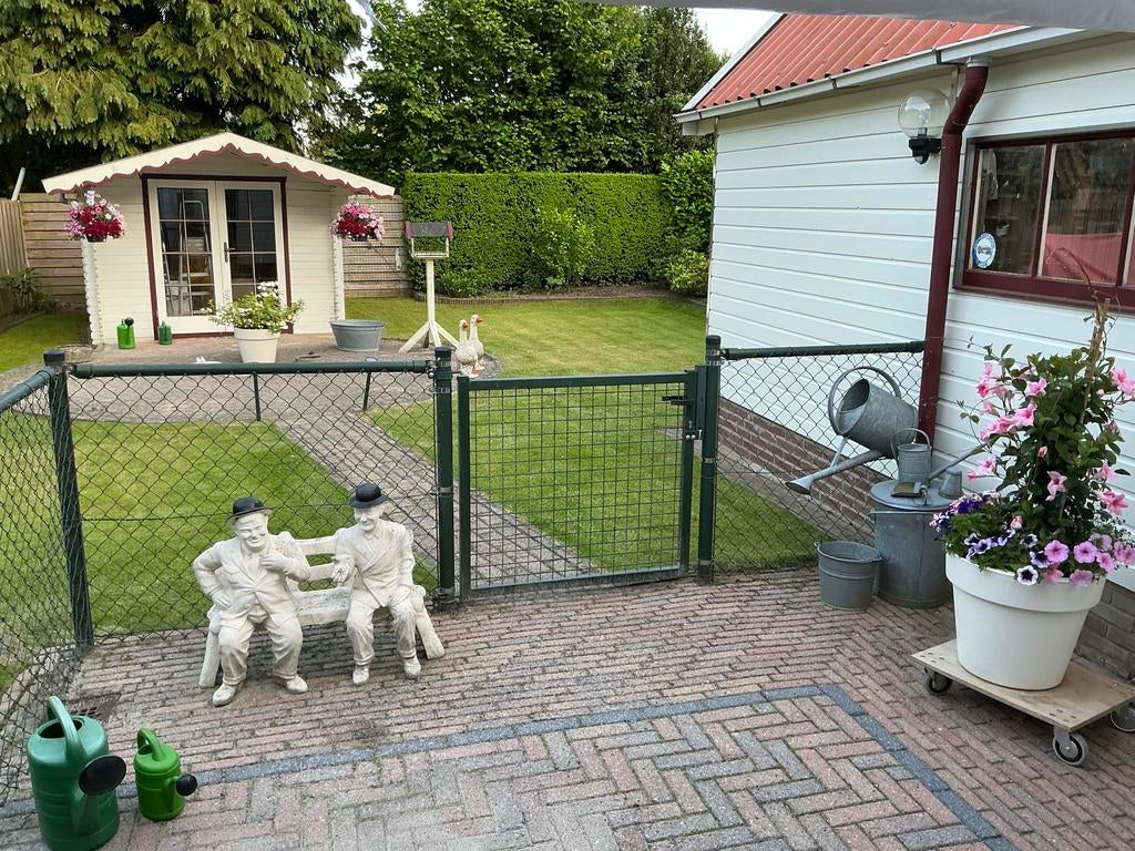 Groen gaashekwerk met poort, Met poort, Gebruikt, Ophalen of Verzenden, Gaashekwerk