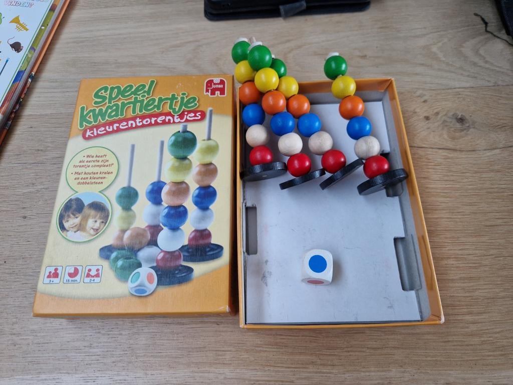Speel Kwartiertje Kleurentorentjes - Jumbo, Drie of vier spelers, Ophalen of Verzenden, Zo goed als nieuw, Jumbo