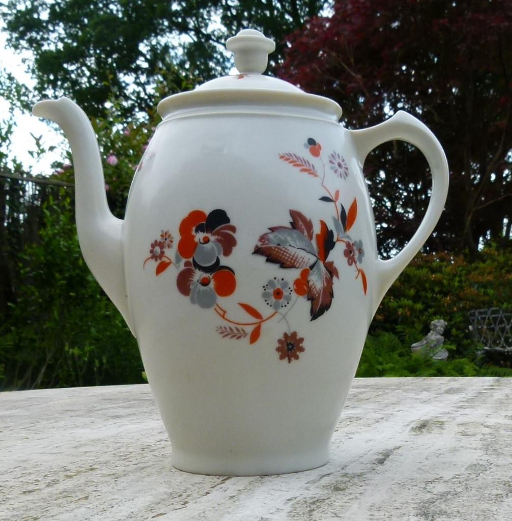 Mosa Abstracte Bloemen Koffie Pot en Taart Schaal, Ophalen of Verzenden