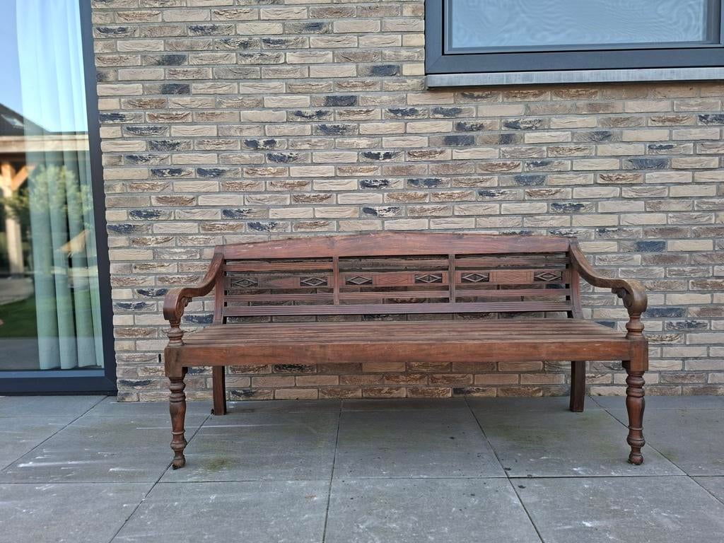 Teakhouten tuinbank, Ophalen, Gebruikt, Teakhout