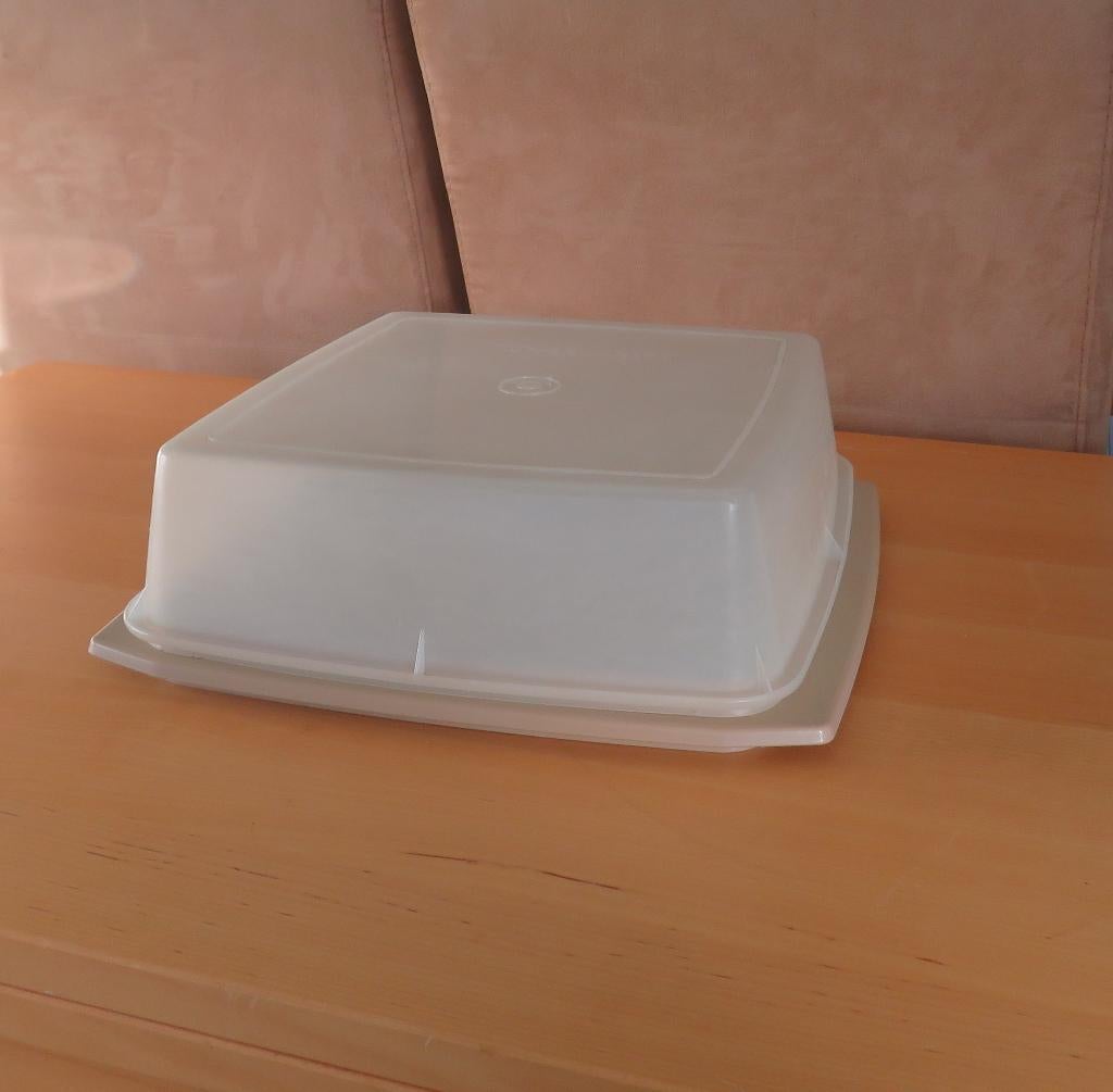 Tupperware Vintage Taartdoos Vierkant, Ophalen, Gebruikt, Bruin, Overige typen